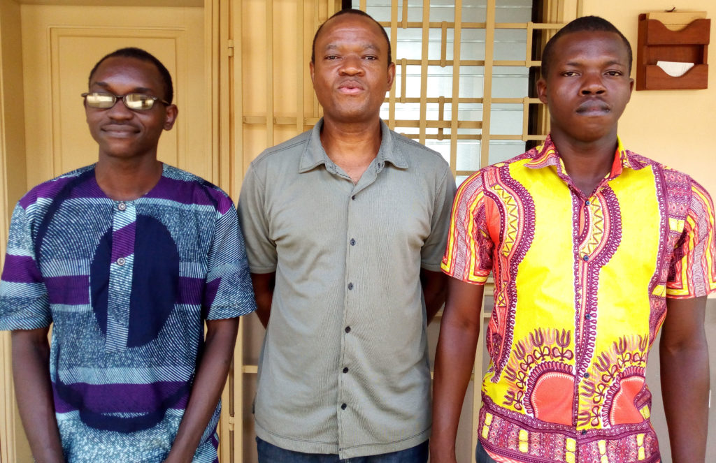 Pictured left to right: Briac Afangnon, Kazotti Ifonti and Isidore Odountan